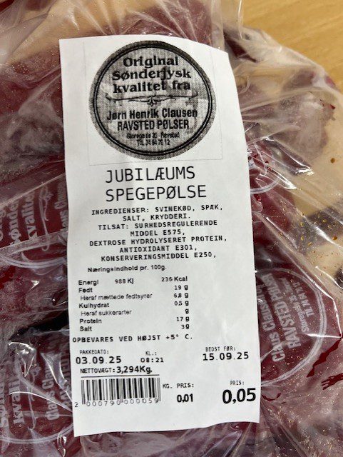 Jubilæumsspegepølse 450 gr. – Ravsted Slagteri