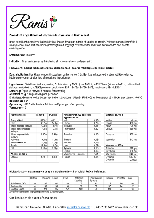 Protein is – Jordbær – Ranis